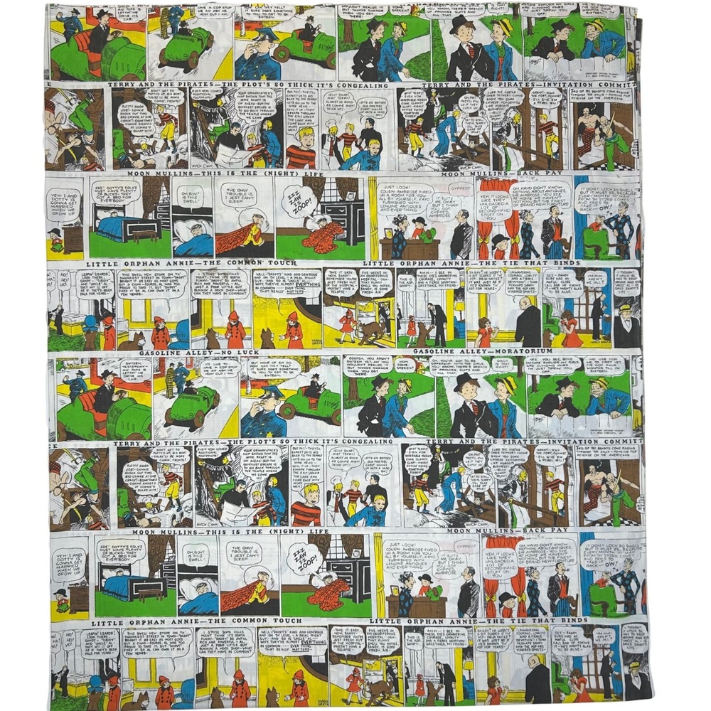 VTG Fieldcrest Comic Strip Flat Sheet Full Little Orphan Annie Gasoline Alley